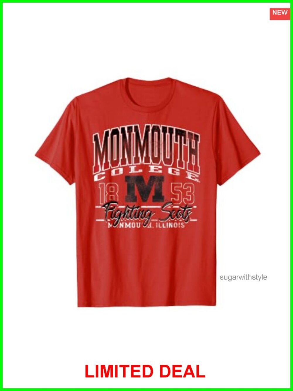Officially Licensed Monmouth College Fighting Scots Crew Neck Tee